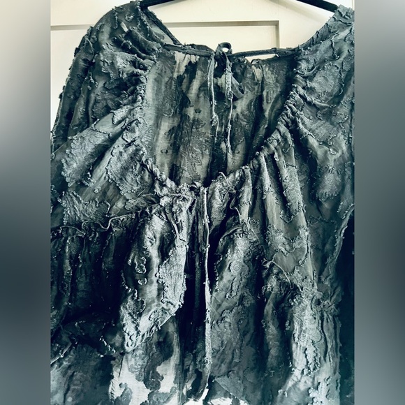 Free People Black Textured Blouse - Picture 5 of 8